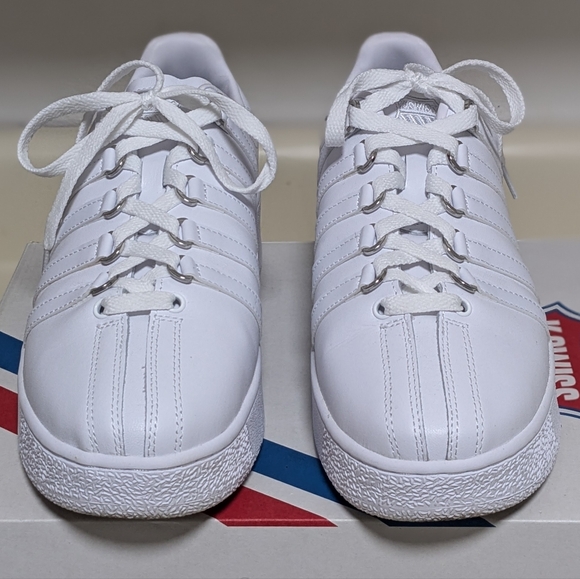 SOLD K-SWISS Genuine Leather White Platform Sneakers sz 11 - Picture 6 of 9